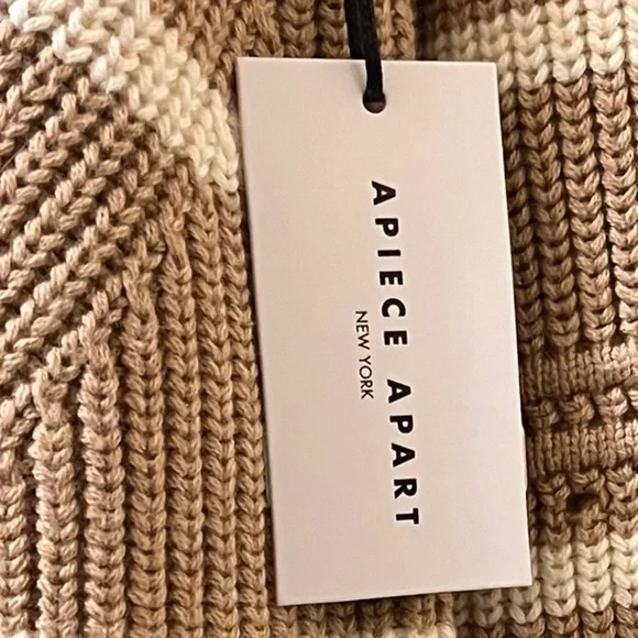 Apiece‎ Apart Sweater Cashmere Wool Blend Celeste Crop Knit Pullover Sz XL